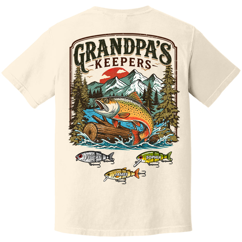 Grandpa’s Keepers T-Shirt – Personalized Fishing Grandpa Shirt T24
