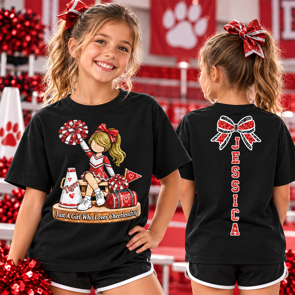 Custom Just A Girl Who Loves Cheerleading Shirt, Cheer Team Senior Night Gift L0411 Hv01