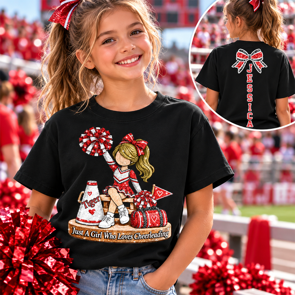 Custom Just A Girl Who Loves Cheerleading Shirt, Cheer Team Senior Night Gift L0411 Hv01