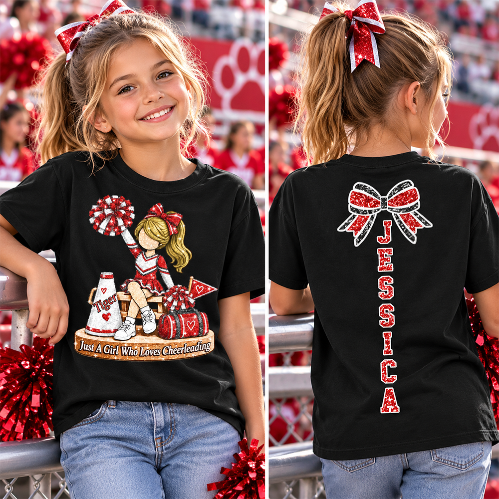 Custom Just A Girl Who Loves Cheerleading Shirt, Cheer Team Senior Night Gift L0411 Hv01