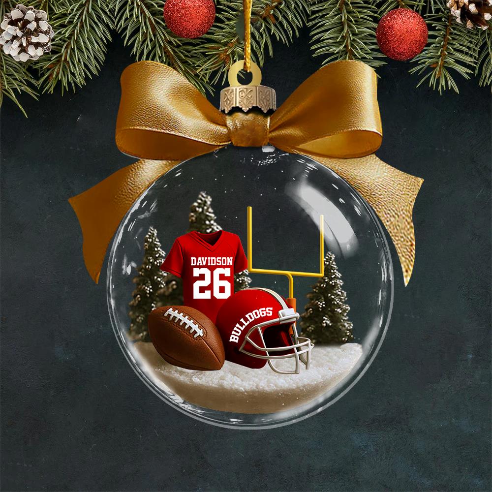 Football Season Is Coming - Personalized Football Transparent Flat Acrylic Ornament