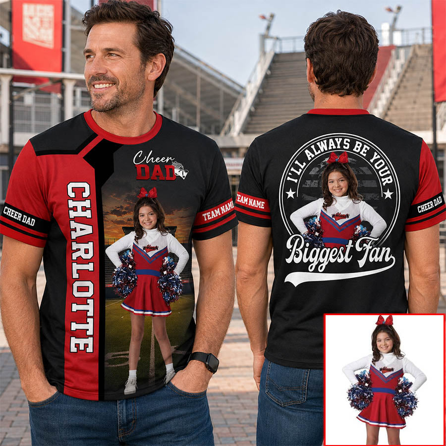 Personalized Photo Cheerleading Shirt - Custom Upload Photo Shirt Gift For Cheerleading Mom NA04