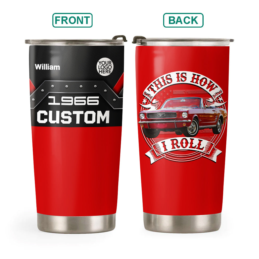 Custom Photo Car Tumbler - Gift for Father's Day, Car Lovers A2110