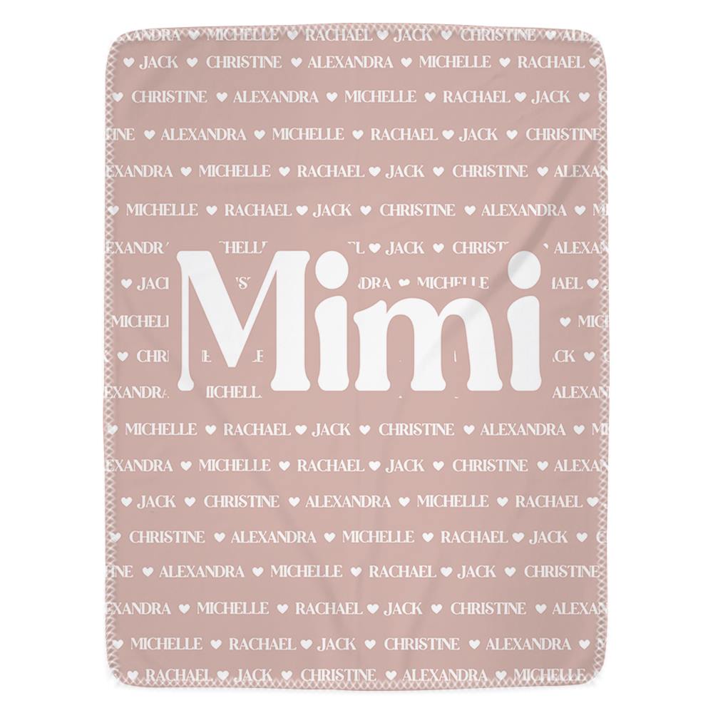 Mimi Blanket, Custom Name Blanket, Fleece, Sherpa Blanket, Personalized Family Name Blanket