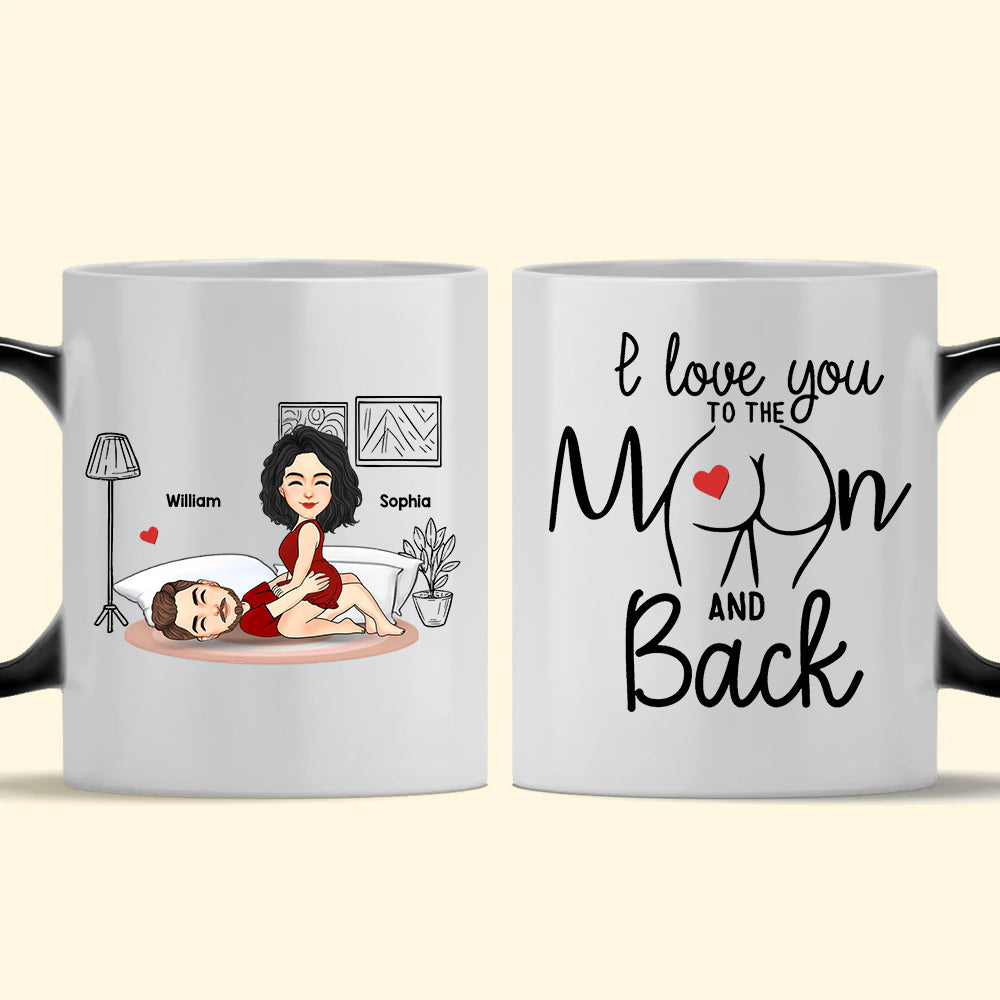 I Love You To The Moon And Back - Personalized Color Changing Mugs For Couple