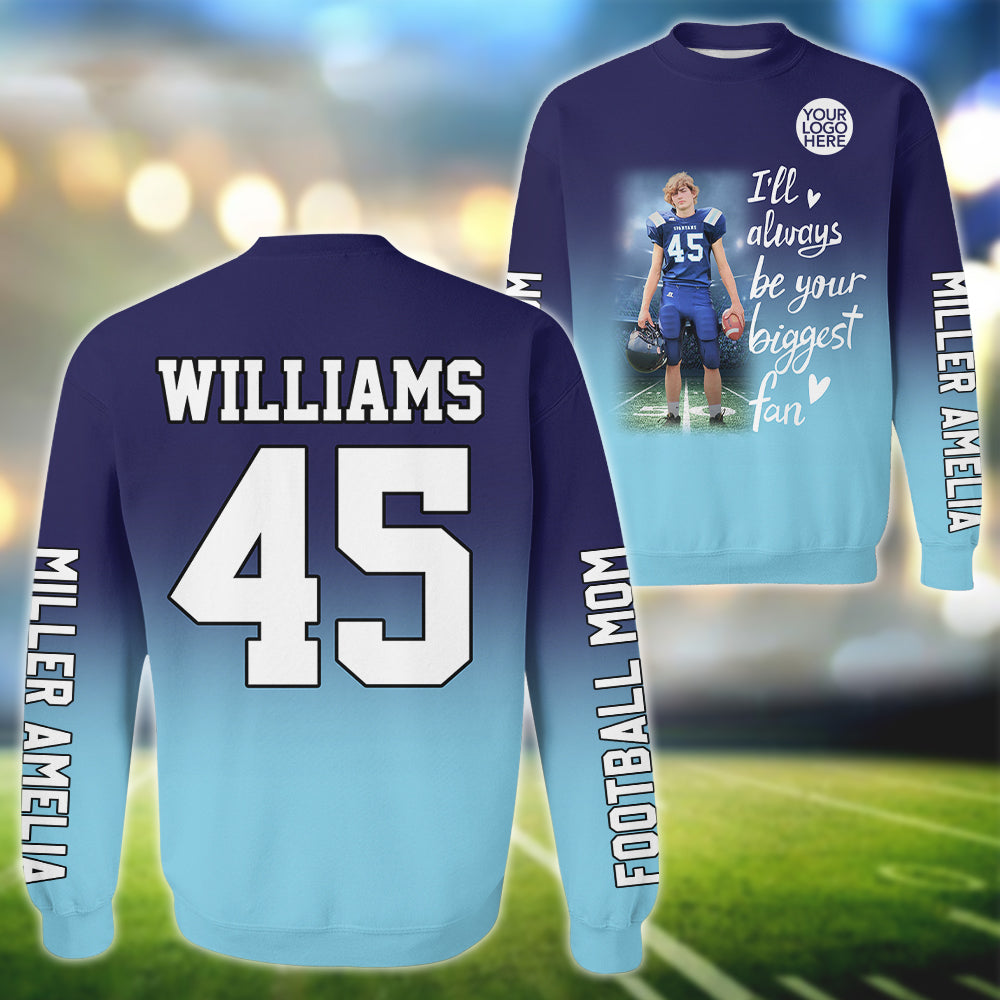 I Will Always Be Your Biggest Fan Personalized All Over Print Shirt For Football Mom Grandma Sport Family Na02