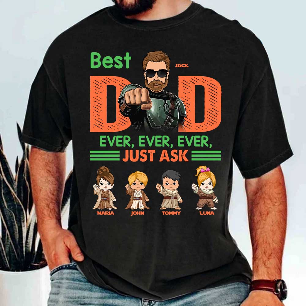 Best Dad Ever Personalized Shirt - Daddy’s Team The Best Team Ever Custom Gift For Dad