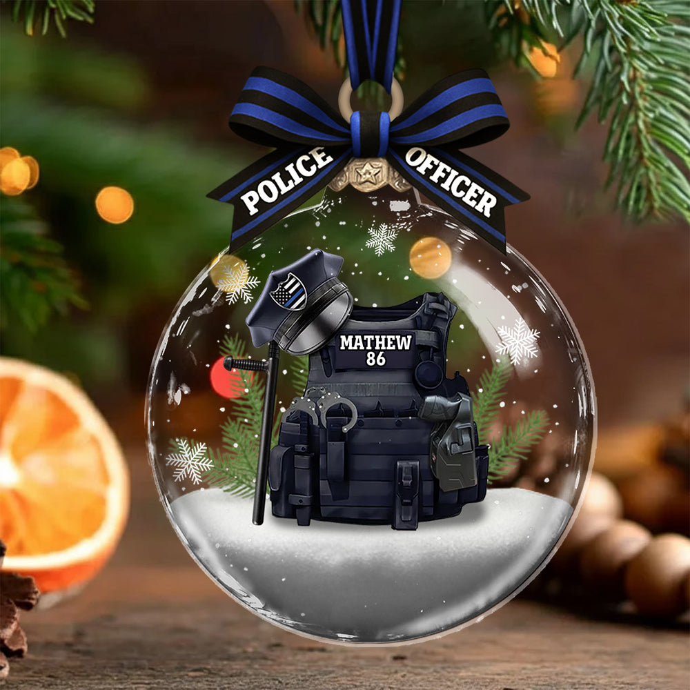 Proud Police Officer - Personalized Police Officer Acrylic Ornament T1807