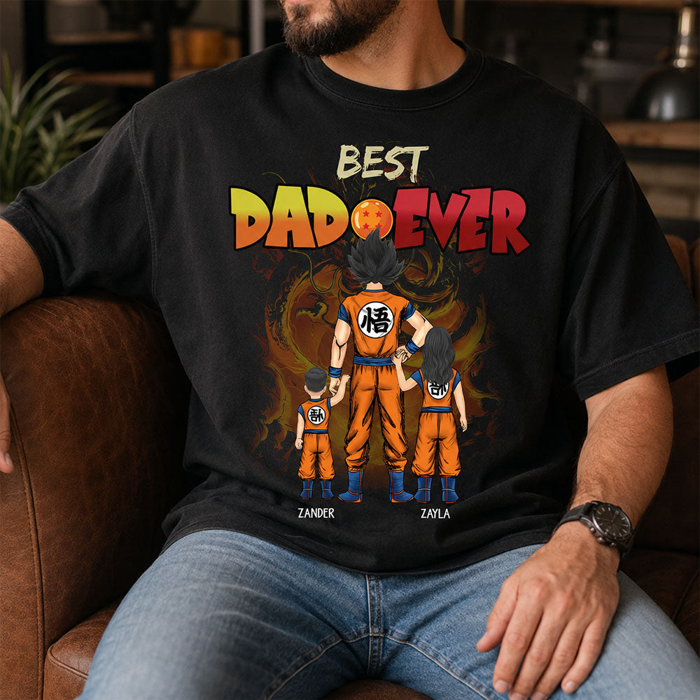Personalized Best Dad Ever Shirt - Dragon Dad Custom Shirt Gift For Dad