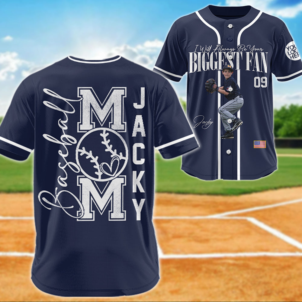 Personalized Baseball Mom Jersey – I'll Always Be Your Biggest Fan - Baseball Jersey For Baseball Mom, Dad, Family T1807