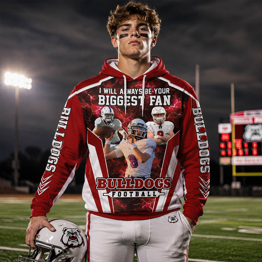 I Will Always Be Your Biggest Fan Personalized All Over Print Shirt For Football Mom Grandma Sport Family K1702