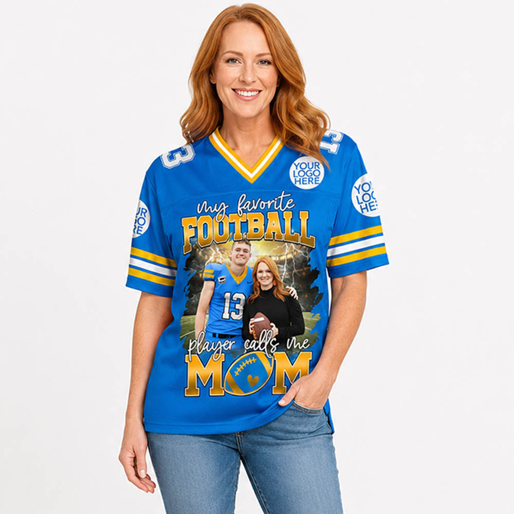 My Favorite Football Player Calls Me Mom Personalized Football Jersey Gift Football Mom Football Dad Game Day K1702