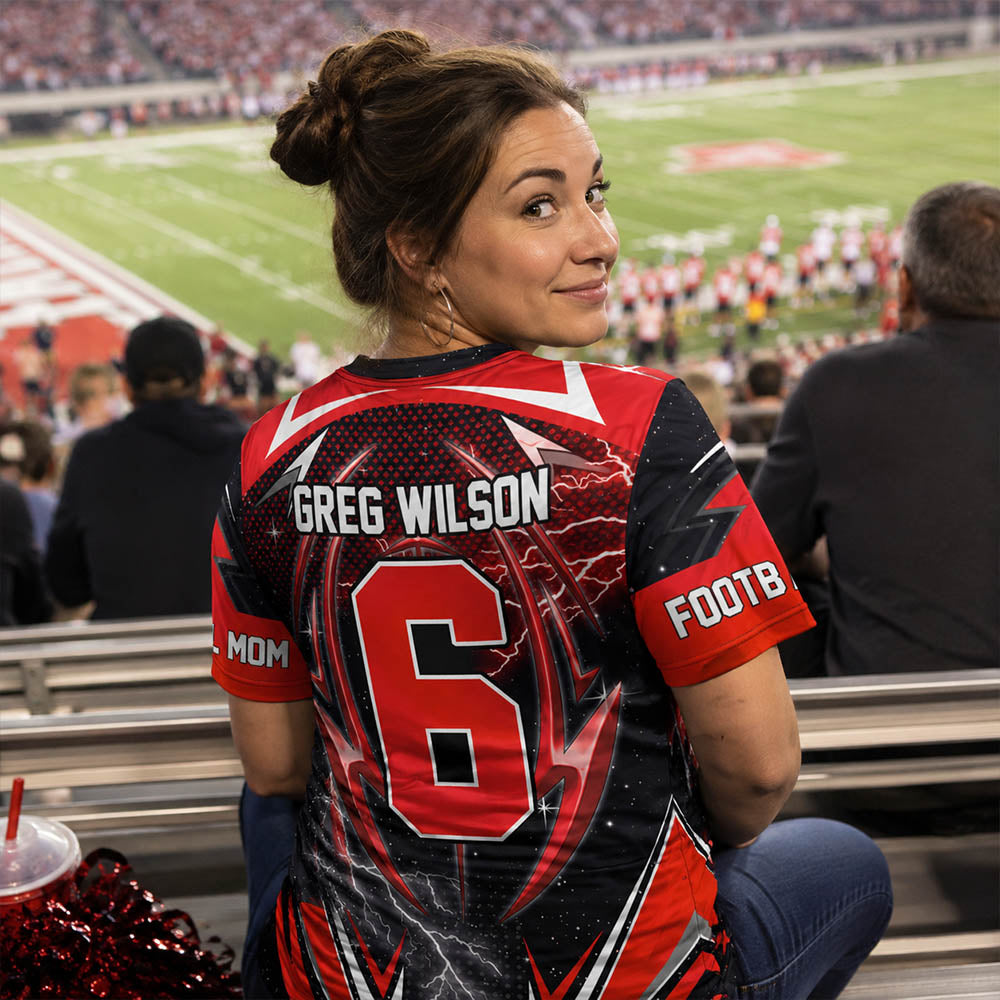 Custom Photo Football All Over Print Shirt For Football Family Game Day Shirt K1702