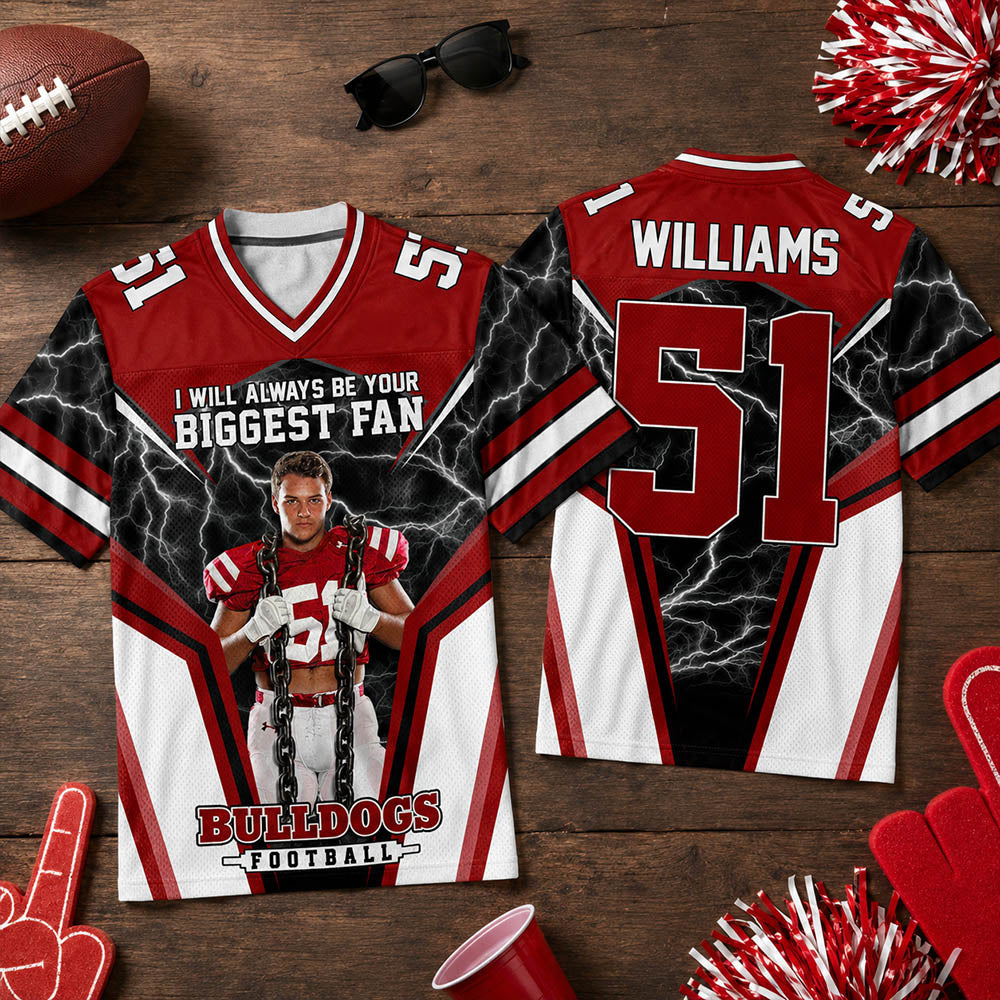 I Will Always Be Your Biggest Fan Personalized All Over Print Football Jersey For Football Mom Grandma Sport Family H2511