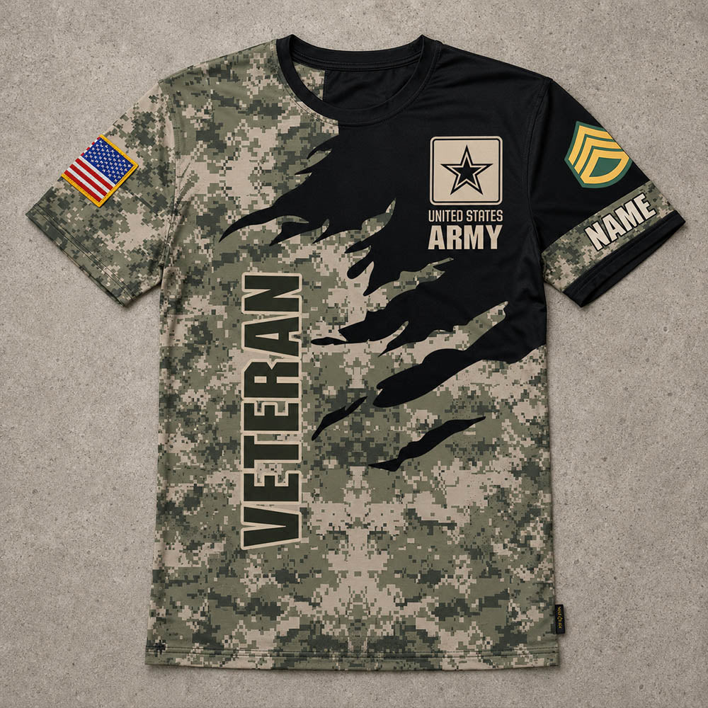 Premium Unique Veteran Shirts Ultra Soft and Comfort Custom Rank Name For Veterans H2511