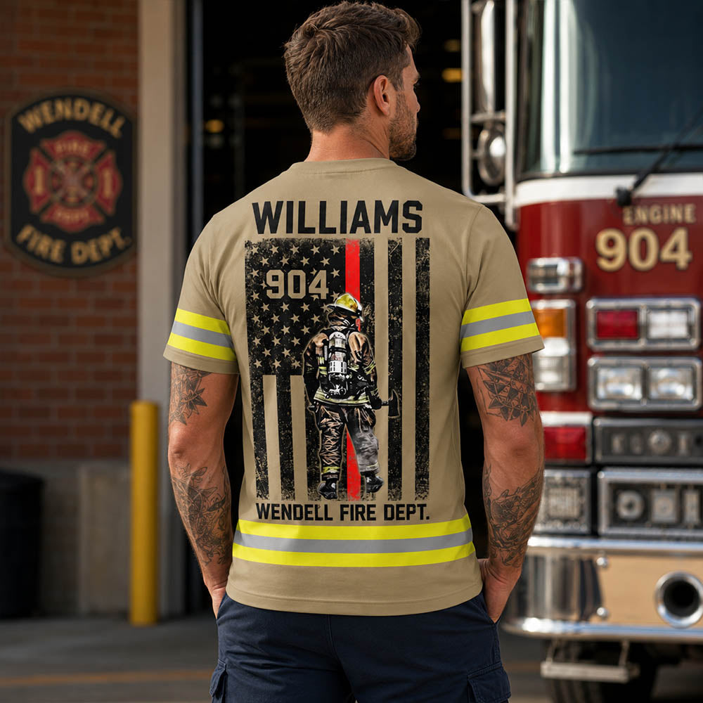 Firefighter Custom Uniform All Over Print Shirt Gift For Firemen H2511