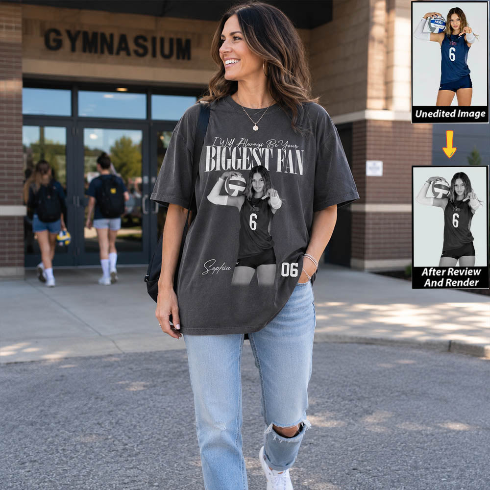 Personalized Vintage Tops For Volleyball Lovers - Custom Photos Retro Bootleg Shirt NA04
