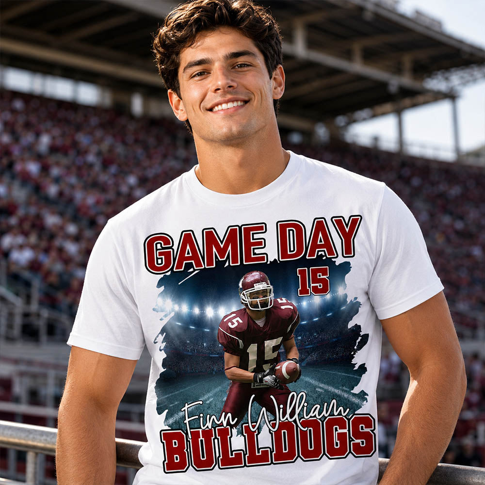 Custom Photo Football Game Day Personalized Shirt Custom Team Name