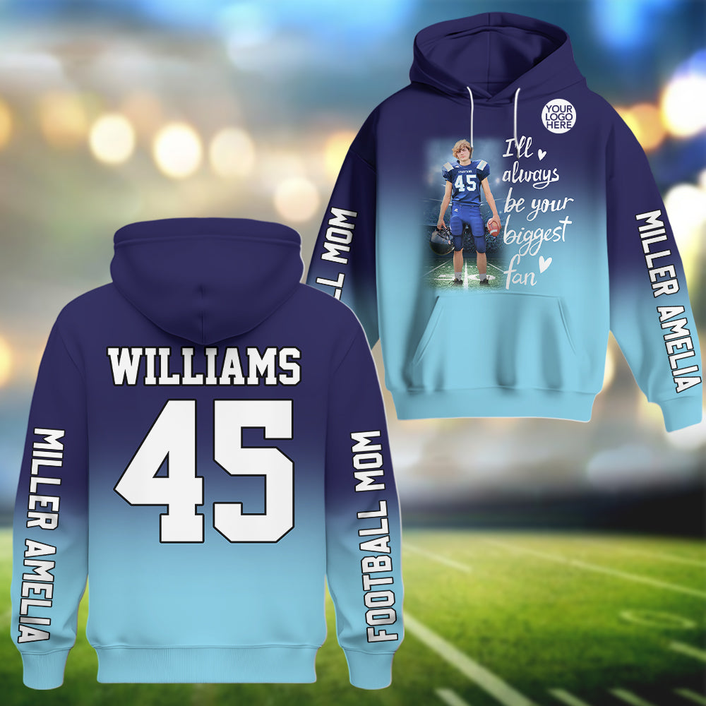 I Will Always Be Your Biggest Fan Personalized All Over Print Shirt For Football Mom Grandma Sport Family Na02