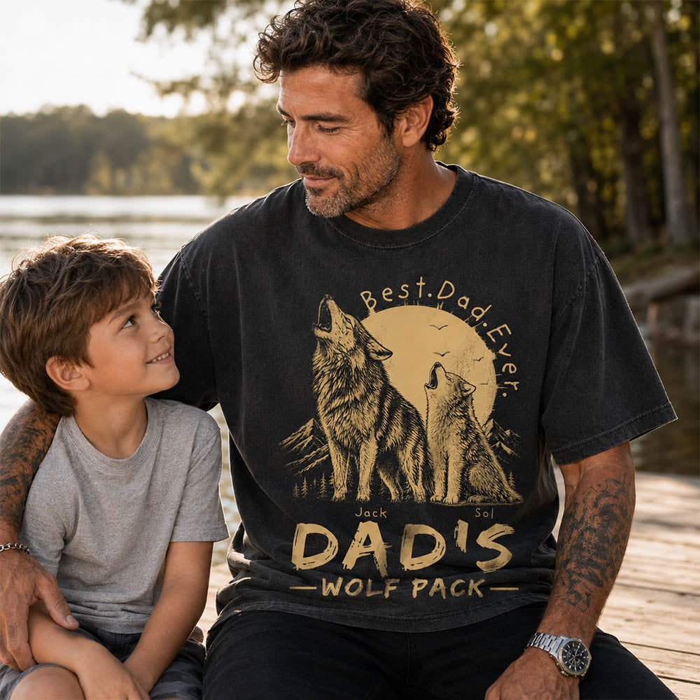Dad's Wolf Pack Best Dad Ever Personalized Shirt Father's Day Gifts For Dad T1807