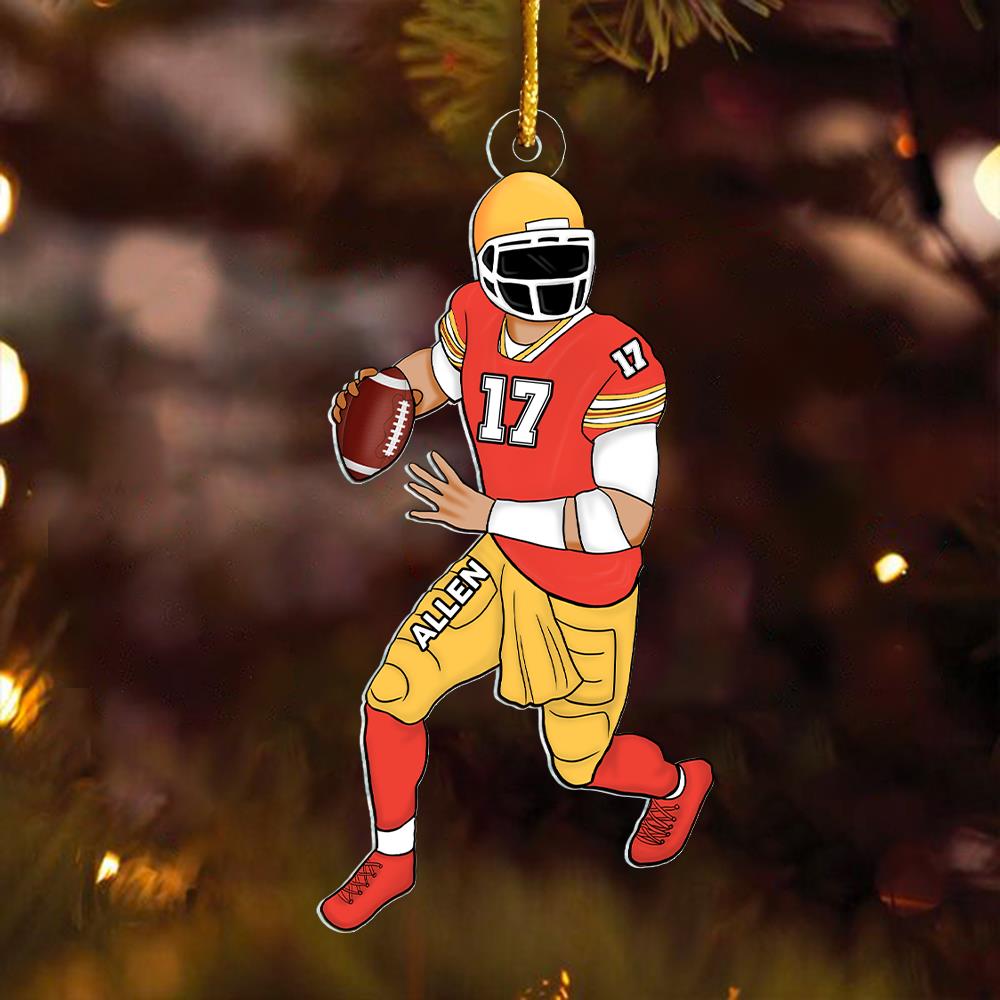 Luxury Ornament American Football Personalized Ornament Gift For Football Player Football Lovers