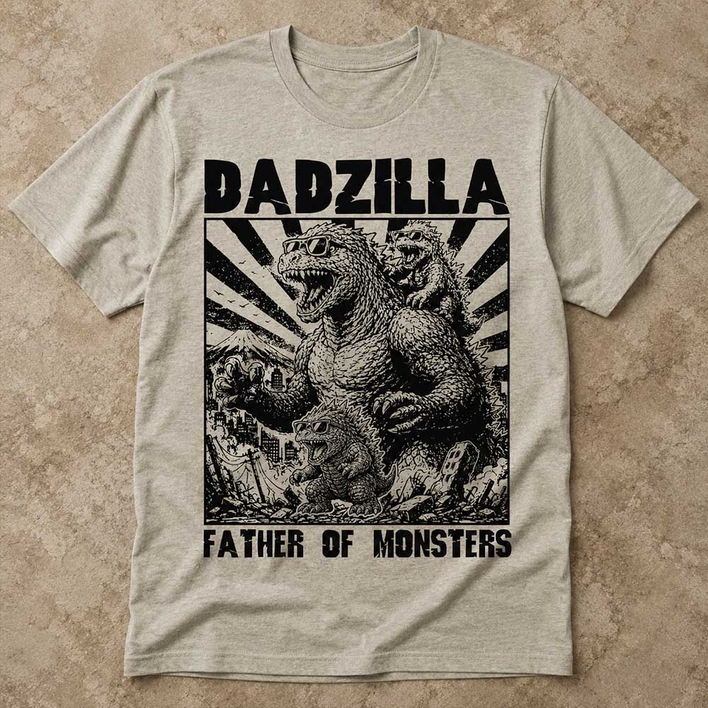 Personalized Dadzilla T-Shirt Father Day Gifts for Dad Funny Papa Tshirt Cool Daddy Dinosaur Tee