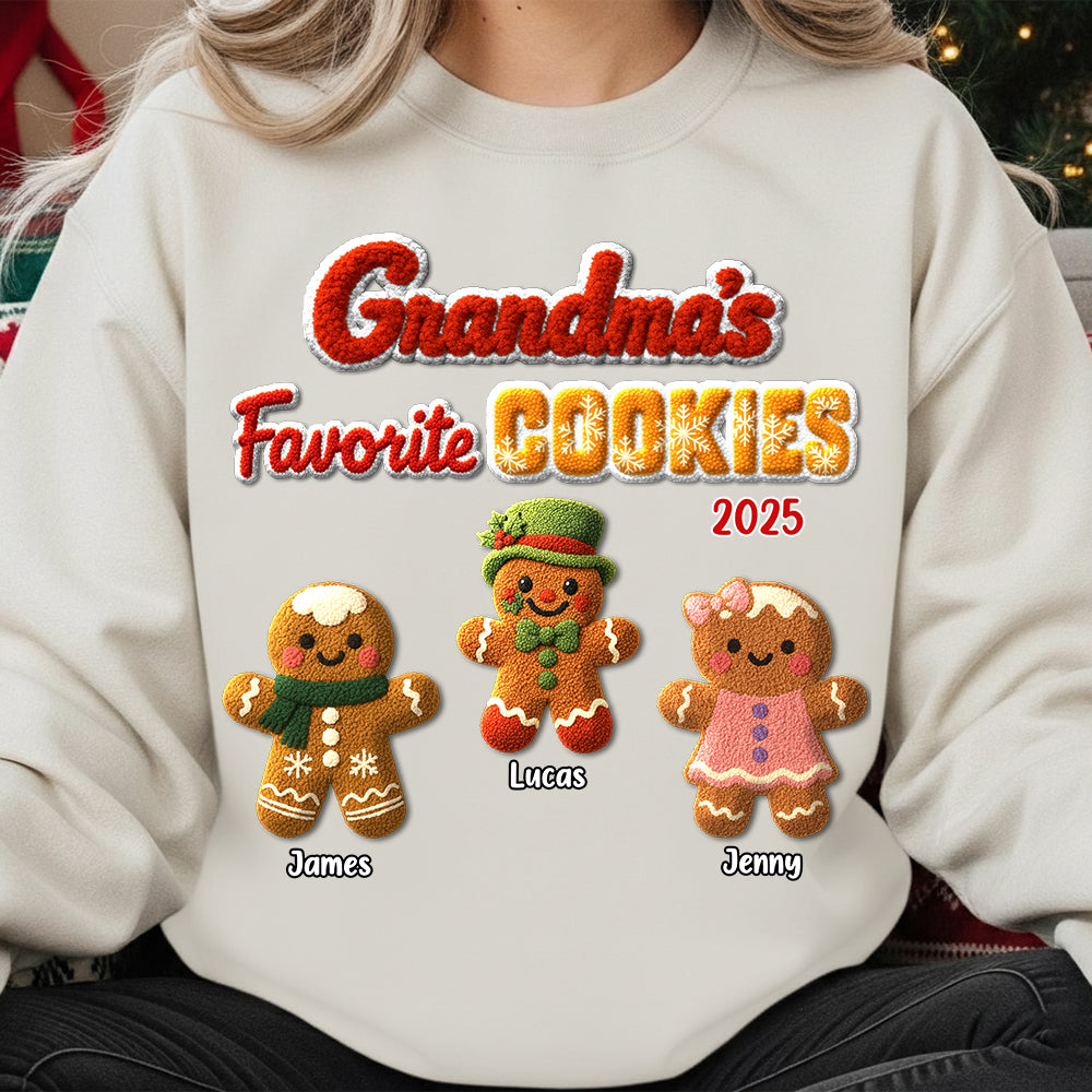 Grandma's Favorite Cookie Crochet Faux Yarn Texture Personalized Shirt