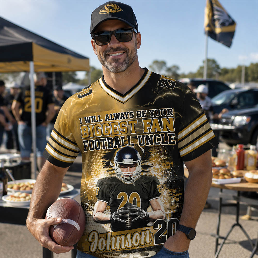 Personalized Football Jersey Game Day Gift For Football Lovers - Custom Photo Gift For Football Family H2511