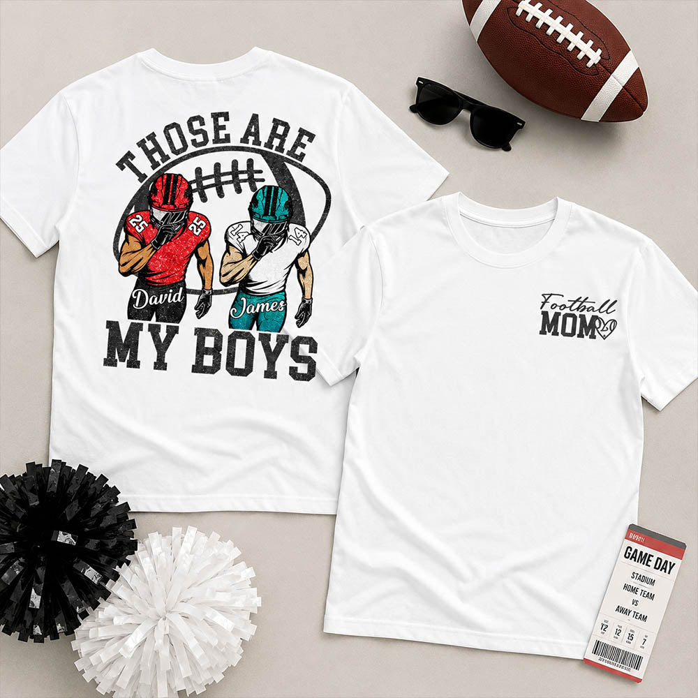 Personalized Football Mom Shirt, Those Are My Boy Sweatshirt, Football Kids Game Day Tee, Retro Cheer Mom Tee