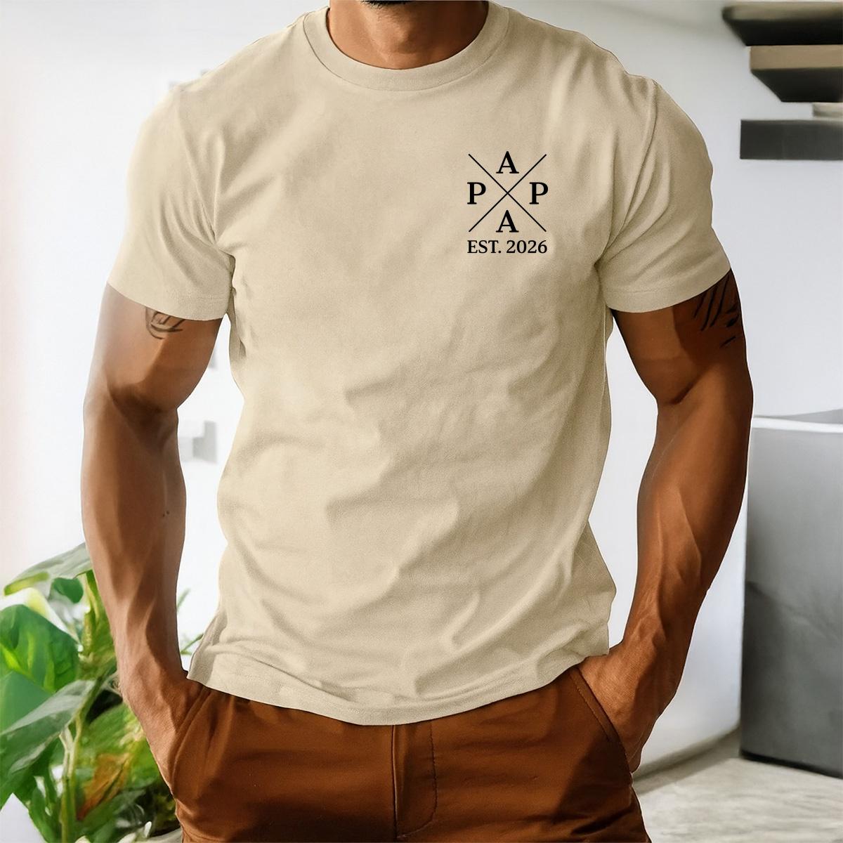 Personalized Men's T-Shirt For Dad With Children's Names And Birth Years As A Father's Day Gift