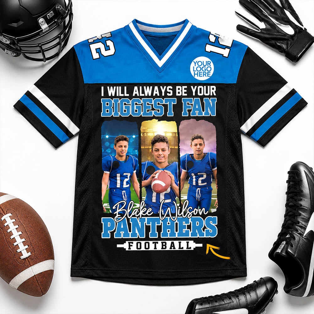 I Will Always Be Your Biggest Fan, Personalized Football Jersey For Football Mom Sport Family NA02