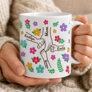 You Hold Our Hands, Also Our Hearts - Family Personalized Custom 3D Inflated Effect Printed Mug - Gift For Mom, Grandma