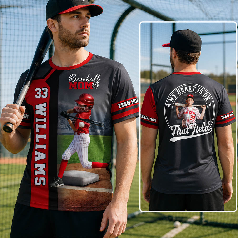 Baseball Mom - Custom Gifts Personalized Shirt Baseball Family NA04