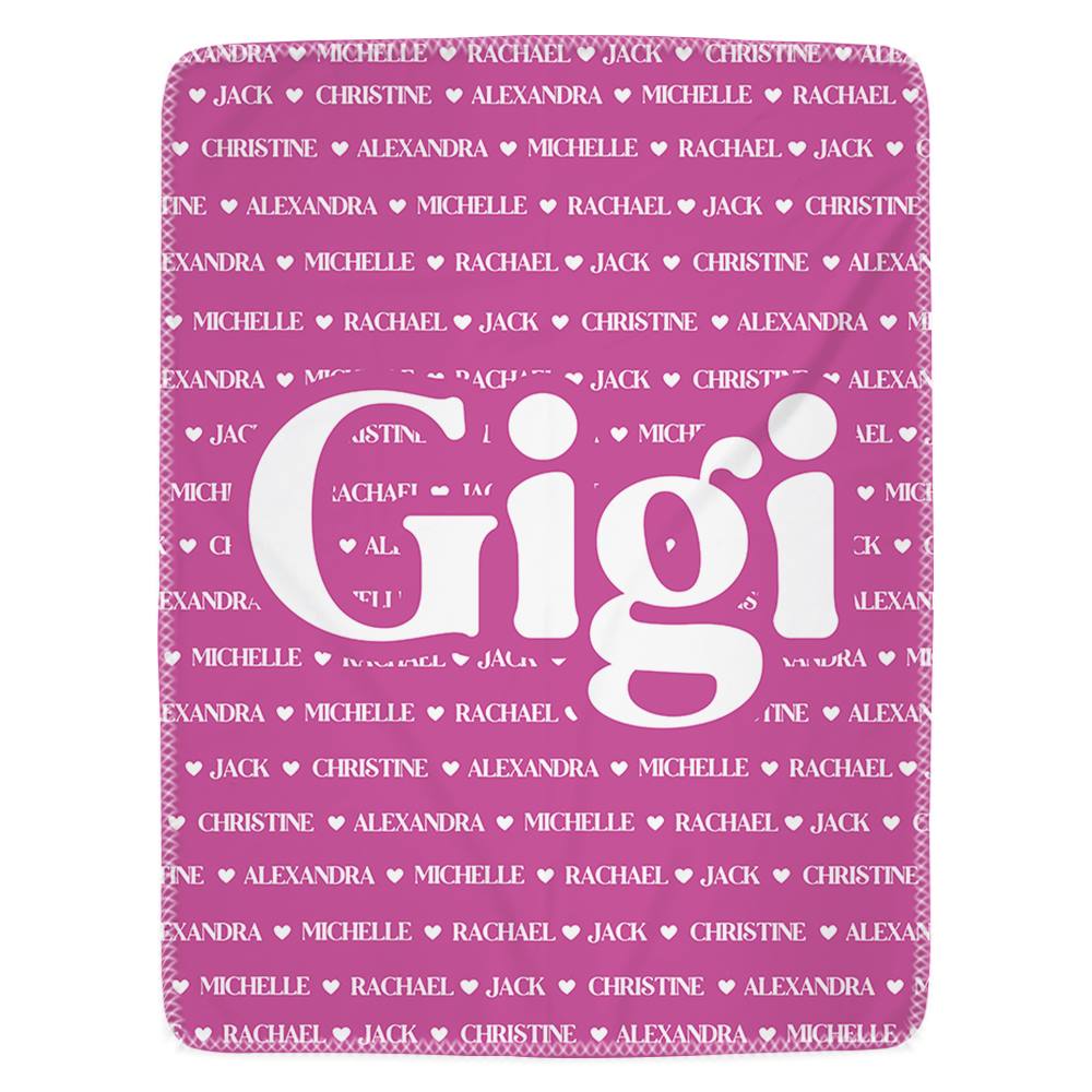 Gigi Blanket, Custom Name Blanket, Fleece, Sherpa Blanket, Personalized Family Name Blanket