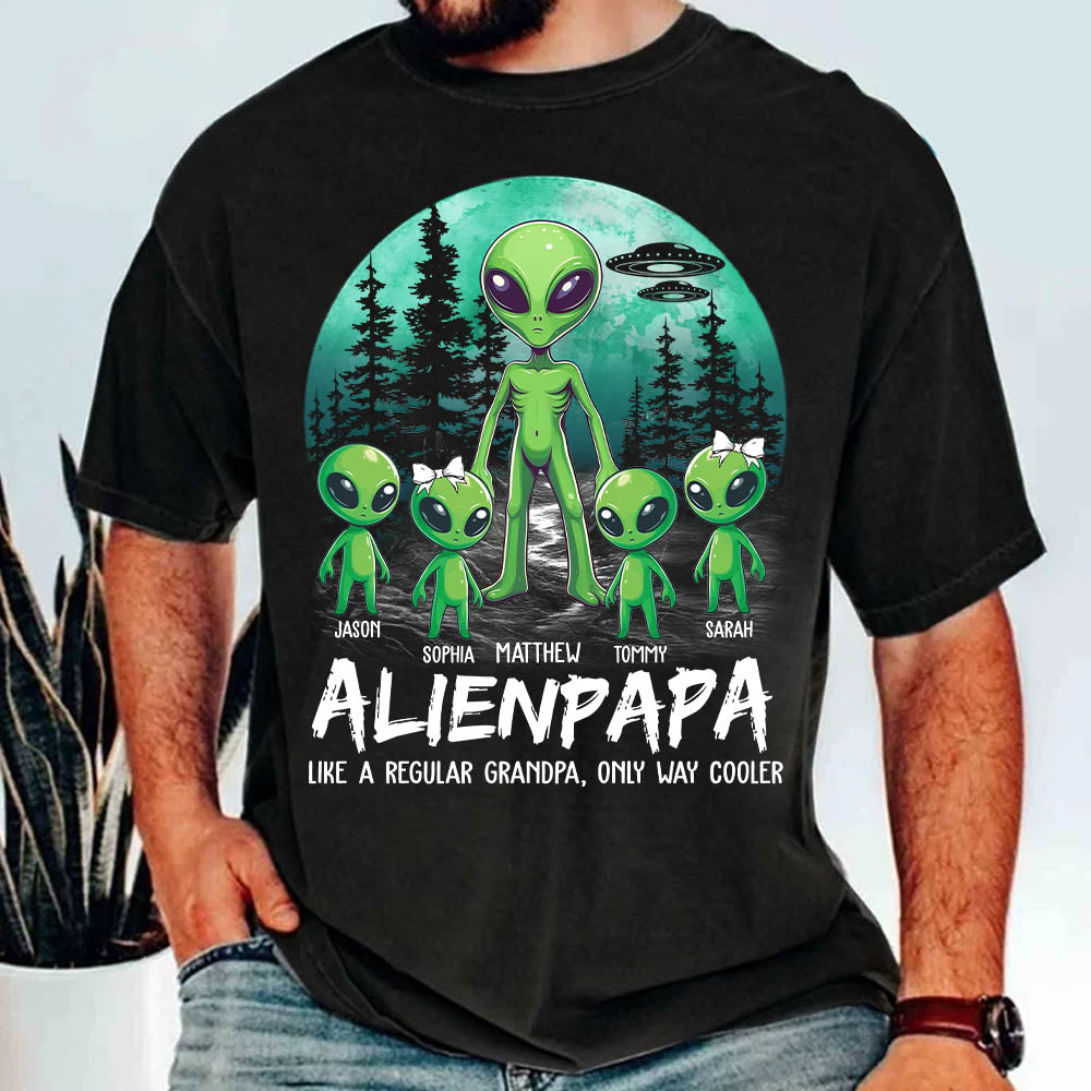 Personalized Alien Dad Like A Regular Dad Only Way Cooler Shirt Gift For Dad