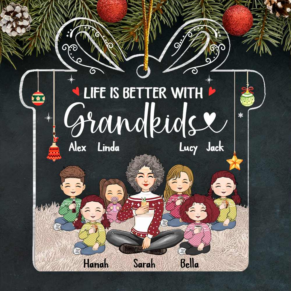 Life Is Better With Grandkids Personalized Acrylic Ornament