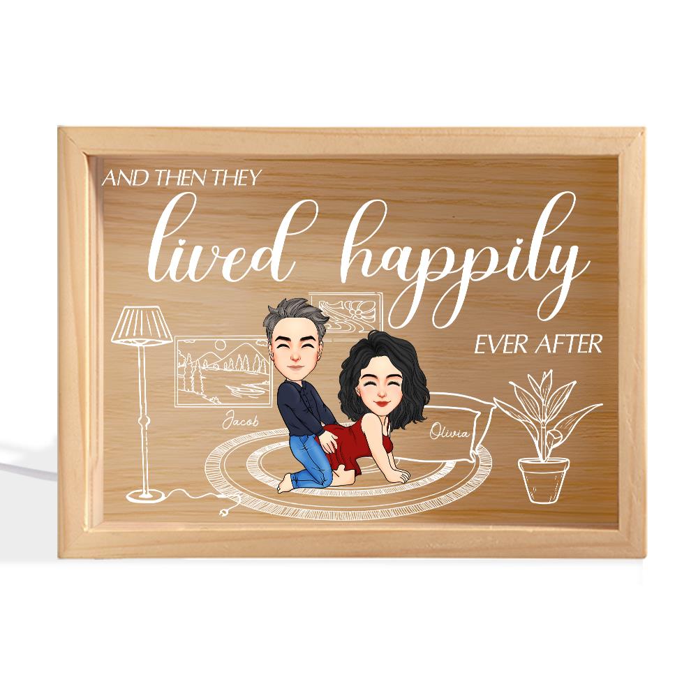 Couple Anniversary Personalized Custom Frame Light Box - Gift For Husband Wife, Anniversary Nh00