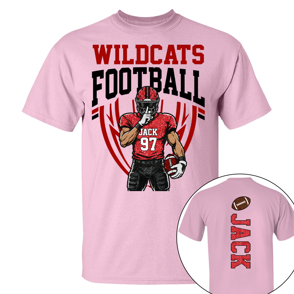 Custom Football Team Name & Number Shirt Football Mom Shirt Football Team Shirt Game Day Shirt Gift for Mom High School Football Cheer Shirt Vr2