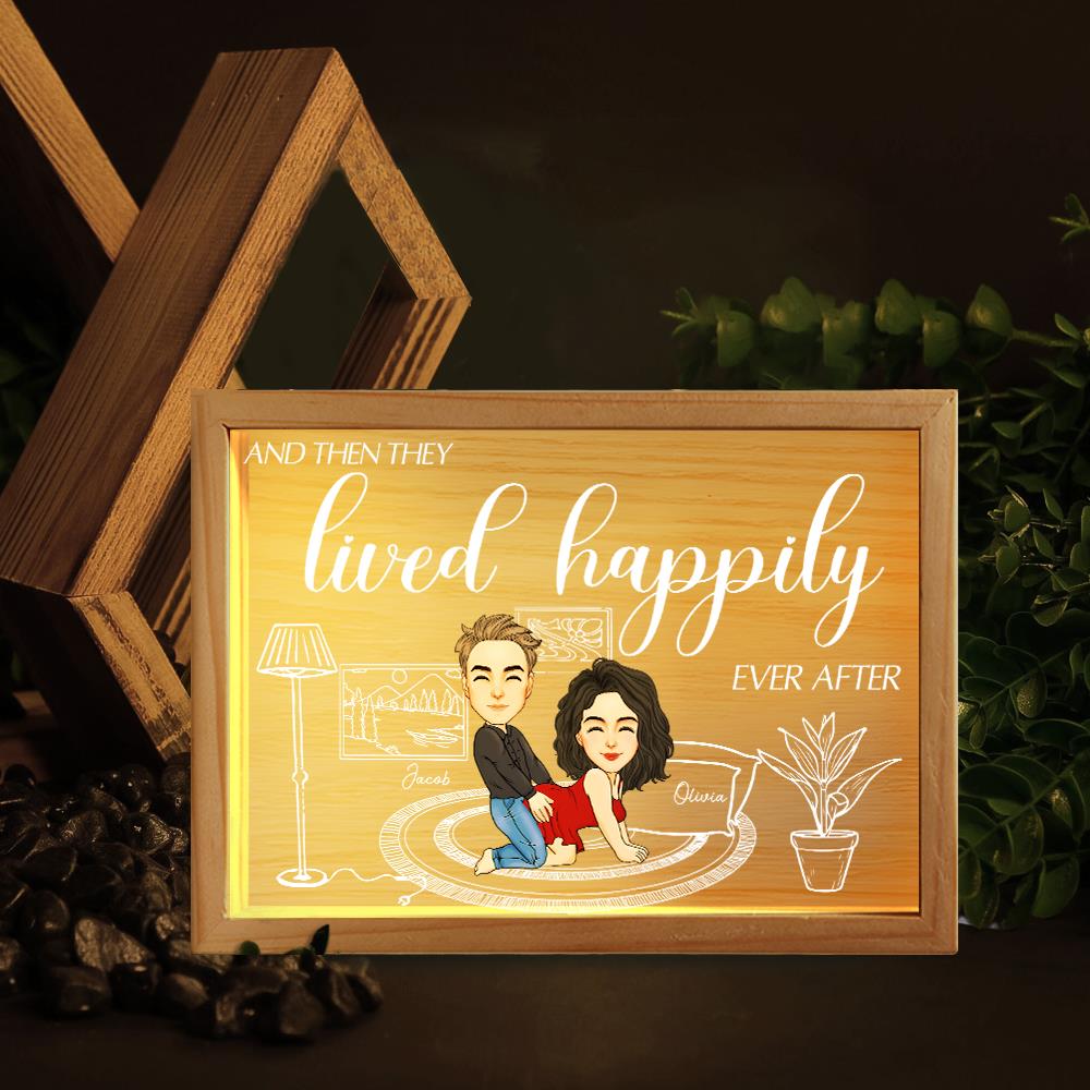 Couple Anniversary Personalized Custom Frame Light Box - Gift For Husband Wife, Anniversary Nh00