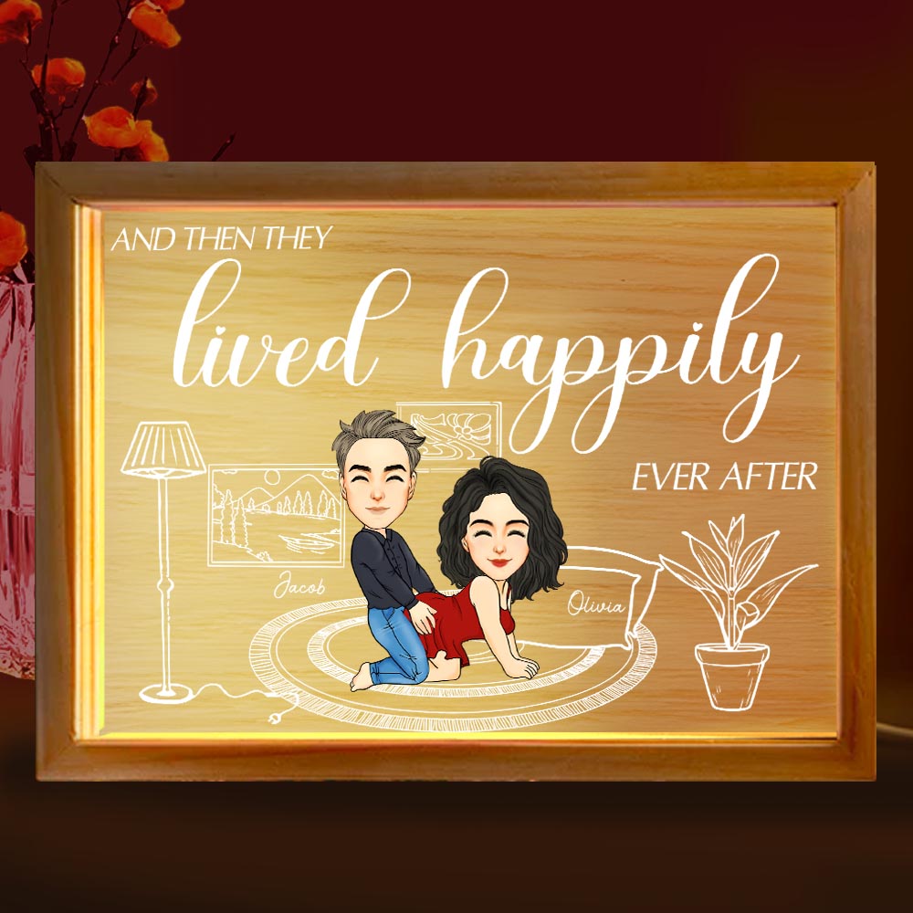 Couple Anniversary Personalized Custom Frame Light Box - Gift For Husband Wife, Anniversary Nh00