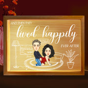 Couple Anniversary Personalized Custom Frame Light Box - Gift For Husband Wife, Anniversary Nh00