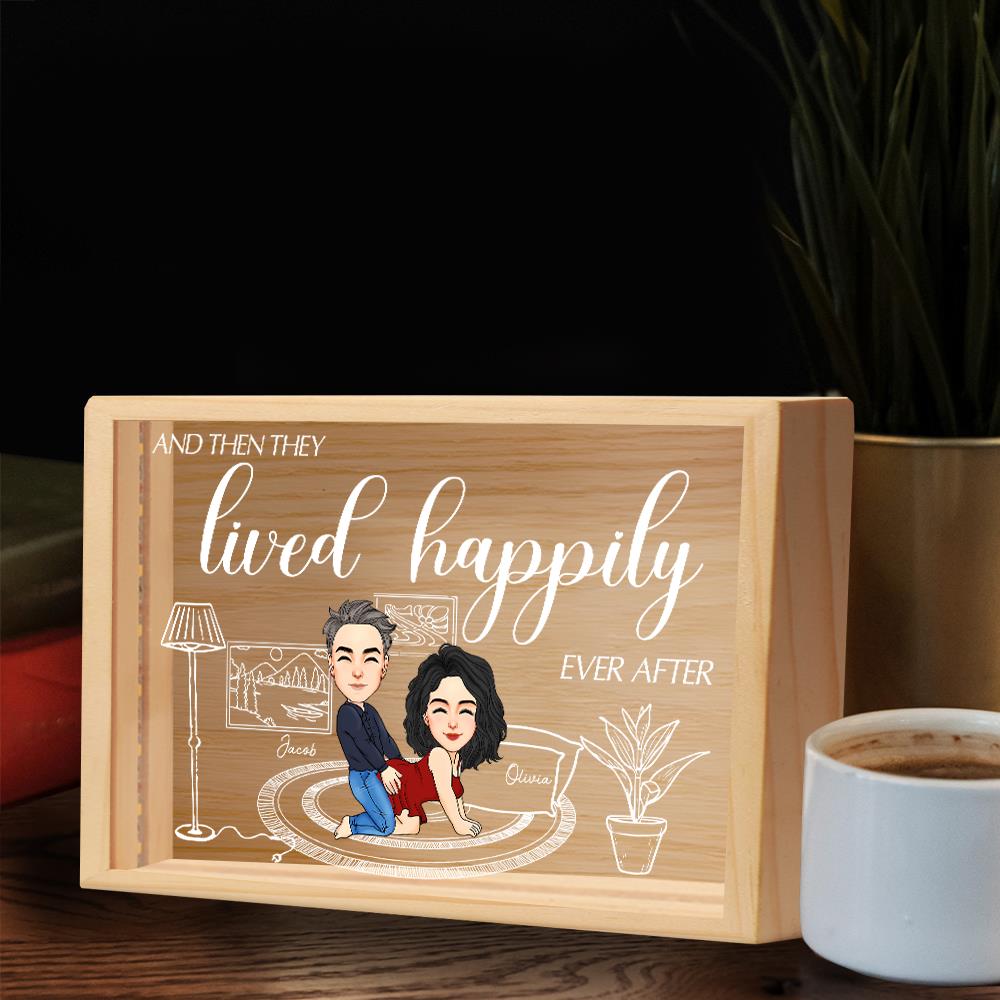 Couple Anniversary Personalized Custom Frame Light Box - Gift For Husband Wife, Anniversary Nh00