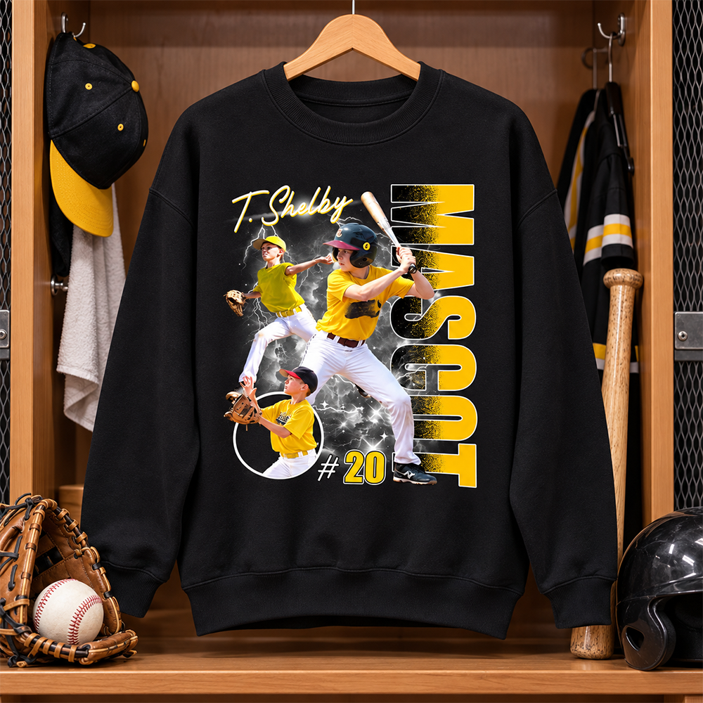 Personalized Baseball Mom Sweatshirt, Custom Large Back Graphic Cheer, Gift For Baseball Mom Family Baseball Lovers MI209 Hv01