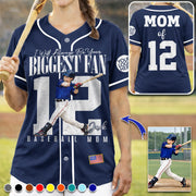 Personalized Baseball Mom Jersey – I'll Always Be Your Biggest Fan- Custom Photo Baseball Player Shirt  – Baseball Mom Gift T1807 Pt99