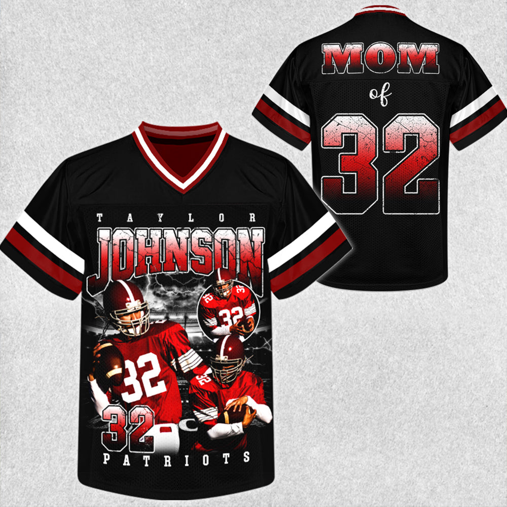 Custom Photo Football Jersey Bootleg Player Shirt, Team Name Gift For Football Lovers Game Day Shirt H2511