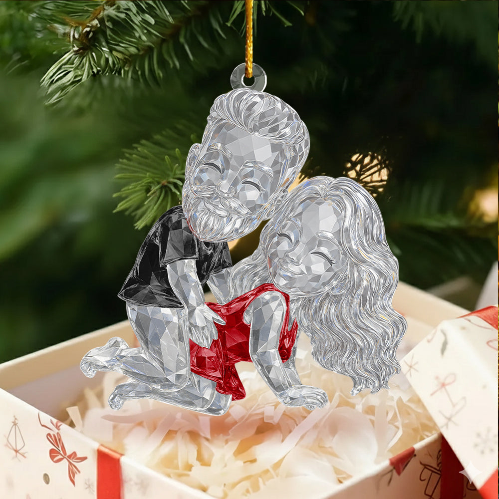 Personalized Couple 3D Crystal Effect Acrylic Ornament Hv01