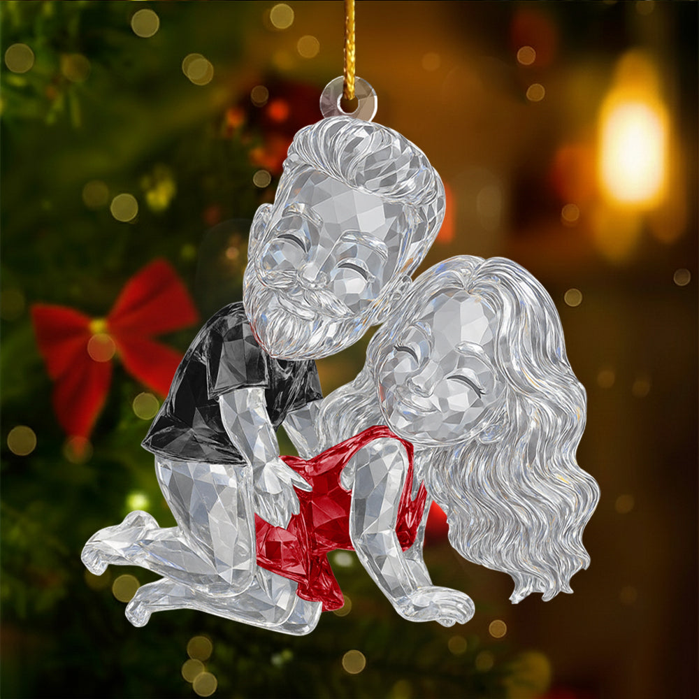 Personalized Couple 3D Crystal Effect Acrylic Ornament Hv01