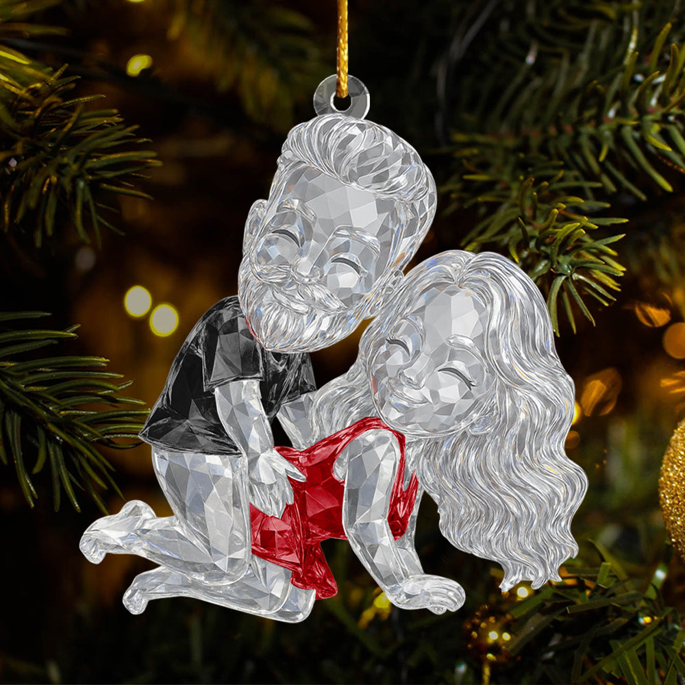 Personalized Couple 3D Crystal Effect Acrylic Ornament Hv01