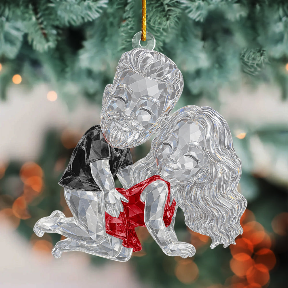 Personalized Couple 3D Crystal Effect Acrylic Ornament Hv01