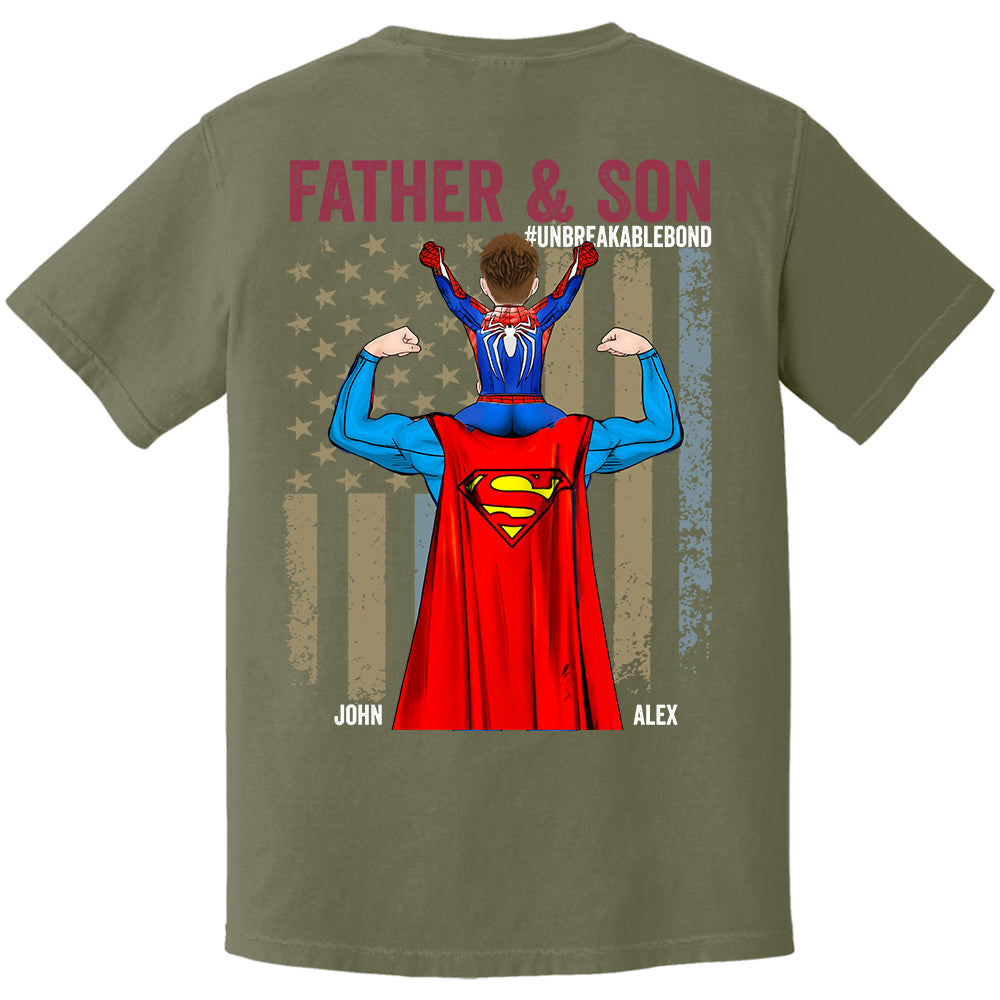 Father Son Unbreakable Bond - Personalized Back Printed Shirt Nh00